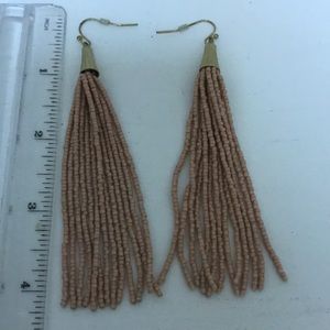 EUC 4” Blush Seed Bead Tassel Earrings.